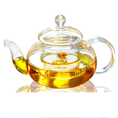 耐热高温过滤玻璃茶壶家用泡茶壶小号花茶壶玻璃水壶茶具煮冲茶器 绿